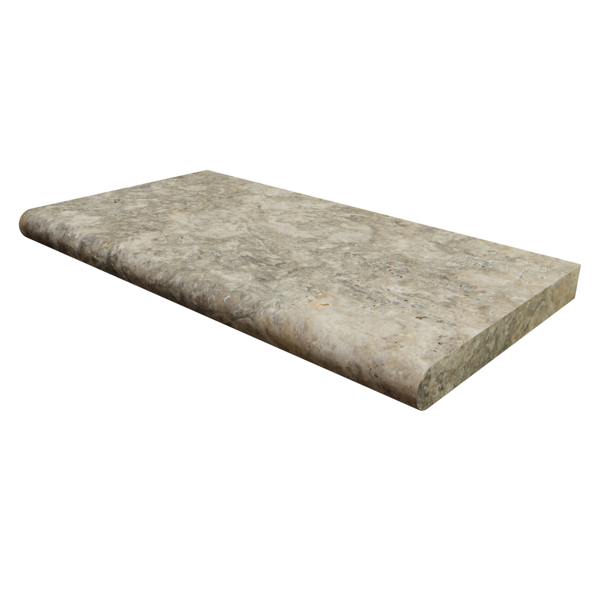 Ackland Marzana Sterling Honed Travertine Pool Coping — 16in. x 24in., Bullnose Edge, Model# NTE-LSC-128